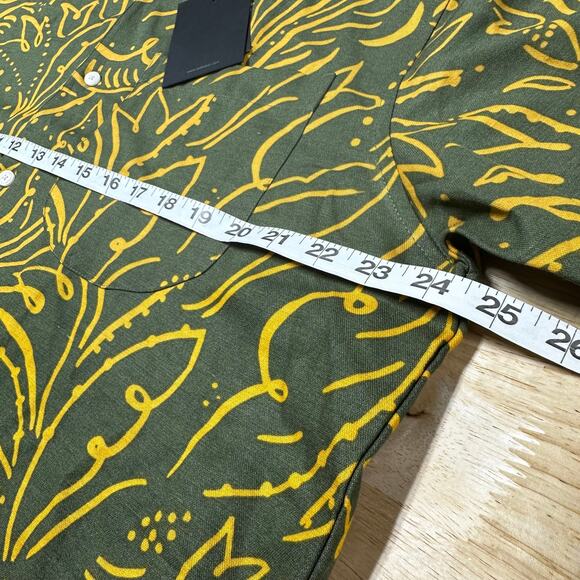 Ted Baker Viktor Dark Green Floral Short Sleeve Button Down Men's 5 (US L) NWT - Picture 8 of 9